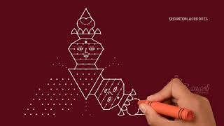 Lakshmi Rangoli with 13x1 dots | Varalakshmi pooja kolam | ವರಮಹಾಲಕ್ಷ್ಮೀ ರಂಗೋಲಿ | వారలక్ష్మి ముగ్గులు