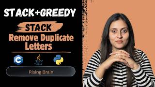 Remove Duplicate Letters | Lexicographically Smallest String | Greedy + Stack | Java Python C++