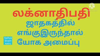 #லக்னாதிபதி யார்! லக்னாதிபதி ஜாதகத்தில் எங்கு இருந்தால் யோக அமைப்பை தருவார்!