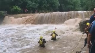 Several children rescued from rapids over swollen Georgia river