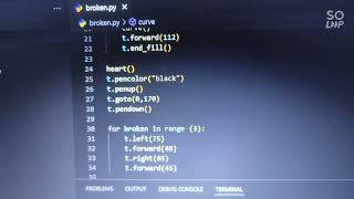 draw broken heart using python...pls subscribe 🙏 #pythonprogramming #trending #coding #support