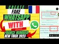 Fake Whatsapp Kaise Banaye || New App || How To Create Fake Whatsapp With France Number