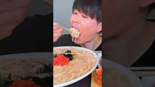 Mukbang ASMR 明太子クリームパスタ mentaiko cream pasta #shorts