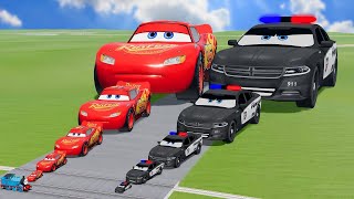 Big \u0026 Small McQueen vs Chick Hicks vs Tow Mater vs King Dinoco vs Duch Hudson - BeamNG.Drive