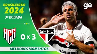 ATLÉTICO-GO 0 X 3 SÃO PAULO | MELHORES MOMENTOS | 3ª RODADA BRASILEIRÃO 2024 | ge.globo