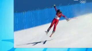 Alpine Skiing - 2006 - Women's Downhill Training - Goergl crash in Torino