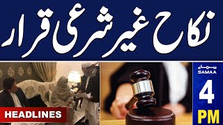 Samaa News Headlines 4PM | Nikah Case Decision | 3 Feb 2024 | SAMAA TV