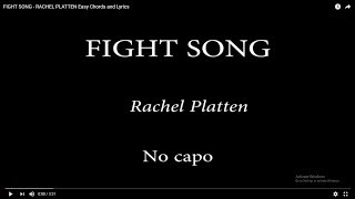 FIGHT SONG - RACHEL PLATTEN Easy Chords and Lyrics