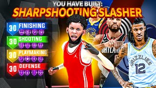 *NEW* BEST "SHARPSHOOTING SLASHER" BUILD IN NBA2K24! BEST DUNK ANIMATIONS + BEST POINT GUARD BUILD!