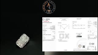 AC: Beautiful 3.85Cts Rectangular Modified Cut Solitaire Lab grown diamond in VVS2 Clarity E Color