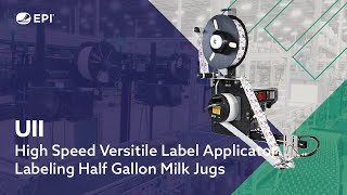 UII Labeler on Milk Jugs - Pressure Sensitive Labeling Machinery