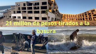 Hotel abandonado y el barco hundido en las payas de cortes