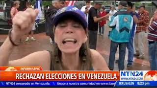 Venezolanos residentes en Miami protestan contra los comicios de este 20 de mayo