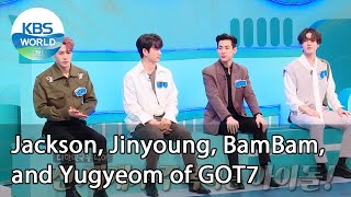 Jackson, Jinyoung, BamBam, and Yugyeom of GOT7 (IDOL on Quiz) | KBS WORLD TV 210113