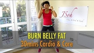 30 Mins Cardio & Core Interval (Burn Belly Fat!) - Beginner & Advance