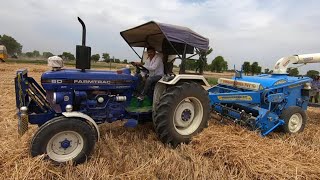 सच बताया किसान ने कितना डिजल लेता है straw reaper मे Farmtrac 60 T20 tractor with straw reaper