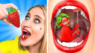 Eating One Color FOOD - How to Sneak Sweets | 24 Hours Challenge - Relatable by La La Life Emoji