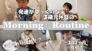 【モーニングルーティーン】発達がゆっくりな息子の休日【3歳2ヶ月】