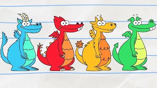 🔵🔴 THE FOUR DRAGONS 🟡🟢 | New! Boy & Dragon | Cartoons for Kids | WildBrain Banan