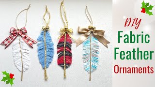 Easy DIY Christmas Tree Ornament - Fabric Feather Decoration