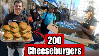 COOKING 200 HUGE CHEESEBURGERS FOR THE HOMELESS!