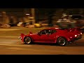 epic modified muscle cars leaving joe s diner meet loud accelerations