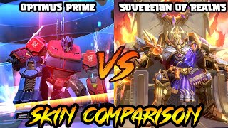 Johnson - Sovereign of Realms legend skin V.S. Optimus Prime transformers - MLBB - Skin Comparison