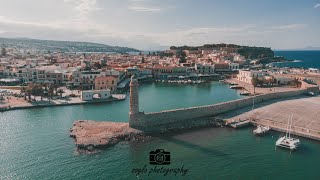 Rethymno, Crete 4k drone video