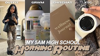 MY REALISTIC 5AM HIGH SCHOOL MORNING ROUTINE | outfit, chit chats, skincare, makeup