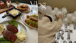 [VLOG]ぼっちは免れた女のイブの過ごし方_サプライズは大人になっても楽しいね_ランチをおもてなし。