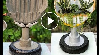 Making Beautiful With Special Shape From Tires Very Easy - Clever Ways To Use Cement - DIY