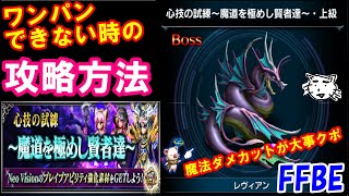 【FFBE】「心技の試練～魔道を極めし賢者達～」ワンパンできない人への攻略方法、魔法ダメカットと物理の引きつけで何とかなるクポ(^-^)適正武器は刀・ロッド・鞭！！