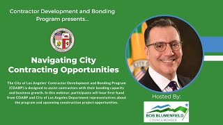 Navigating City Contracting Opportunities with Councilmember Bob Blumenfield