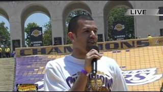 6/17/09 - Lakers Parade - Jordan Farmar @ Celebration at the Coliseum