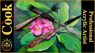 Cozumel Orchid  Palette Knife Acrylic Painting Tutorial Beginner to  Advanced Artists Ginger Cook
