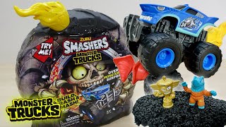 スライムに砂からパーツを取り出して サメのモンスタートラックを組み立て! SMASHERS MONSTER TRUCKS