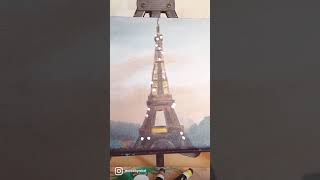 Acrylic painting | Eiffel tower | Beginners | Daily challenge - Day 2
