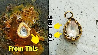 how to do kundan work !! कुंदन जड़ाई का काम !! kundan jadau jewellery !! work on kundan mini locket 😎