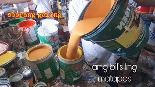 Pagtitimpla ng kulay caterpillar yellow enamel paint....mark mix tv