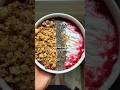 Yogurt granola bowl with raspberries and chia seeds| Hight protein snack ideas #snacksrecipe