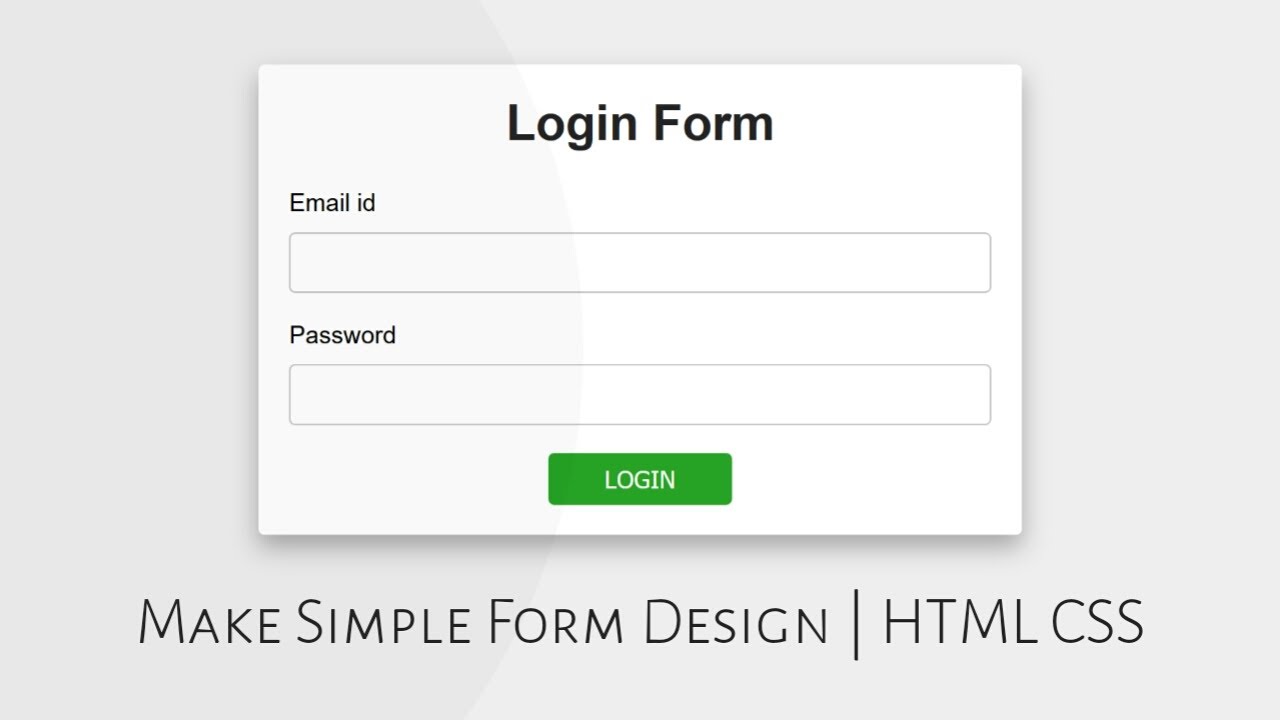 Form Using Html And Css