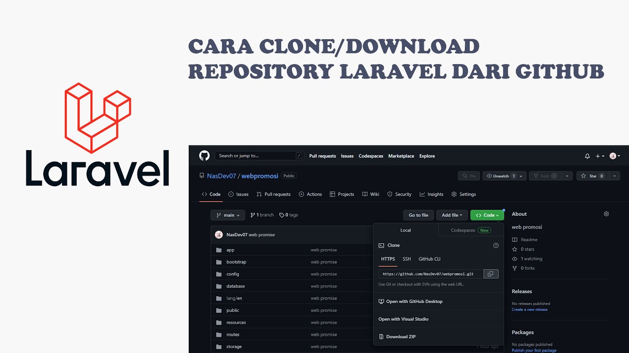 Begini Caranya! Clone Project Dari GitHub Atau Download Dari GitHub ...