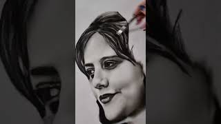 ||Drawing and Shading a Female face with Graphite pencils- Art By Colour Fall ||#shorts