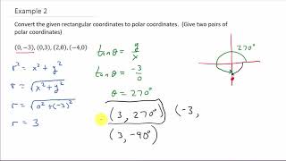 Convert Rectangular Coordinates To Polar Coordinates Example 2