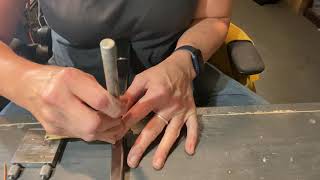 Sizing a flat back ring with the Rosy Revolver ring Mandrel