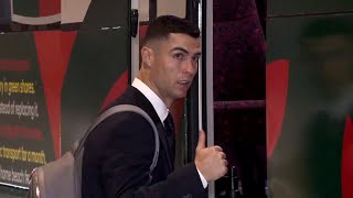 Cristiano Ronaldo gives a thumbs-up before boarding Portugal team bus to World Cup hotel