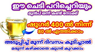 ഷുഗർ 400 ൽ നിന്ന് 80ൽ എത്തിക്കാം അടുപ്പിച്ച് മൂന്ന് ദിവസം ഇങ്ങനെ കുടിച്ചാൽ മതി.