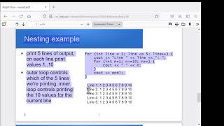 C++ nested loops, break, and continue