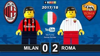 Milan Roma 0-2 • Serie A (01/10/2017) goal highlights sintesi Lego Calcio 2017/18