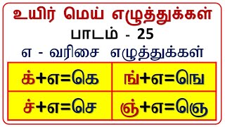 எ - வரிசை எழுத்துக்கள் - Tamil Alphabets - SAKTHI INFOTECH